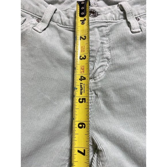 AG Adriano Goldschmied The Stevie Slim Straight Corduroy Pants Womens 25R Green - Picture 7 of 10